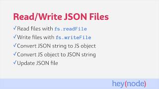 ReadWrite JSON Files with Nodejs [upl. by Anertak386]