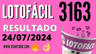 🍀 Resultado Lotofácil 3163 [upl. by Oag564]