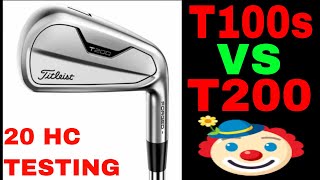 High Handicap Golfer  Quick comparison test T100s vs T200 Titleist clubs [upl. by Criswell]