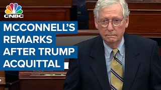 Sen Minority Leader Mitch McConnell delivers statement after Trump acquittal [upl. by Nachison]