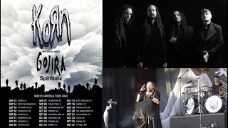 KORN 2024 NA Tour w GOJIRA and SPIRITBOX  dates released [upl. by Maribelle]