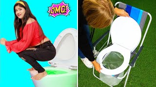 Testing Out Viral BATHROOM LIFE HACKS  OMG Clever Bathroom Life Hacks [upl. by Emalee]