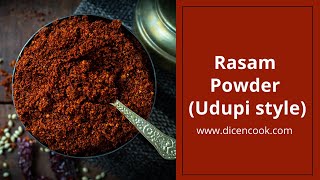 Rasam powder  How to make Udupi style sarina pudi  South Indian recipe [upl. by Haynes491]