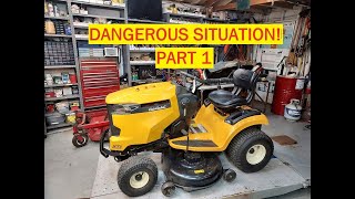 Cub Cadet XT1 Riding Mower  Bad Fuel Leak Part 1 [upl. by Witty565]