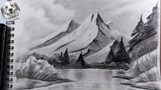 How to draw realistic mountains with pencil step by step and easy 2  Drawing The Easy Way [upl. by Muir]