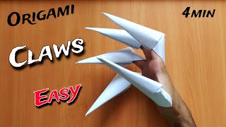 EASY PAPER CLAWS ORIGAMI TUTORIAL  HOW TO MAKE PAPER CLAWS ORIGAMI  PAPER WEAPON [upl. by Gran845]