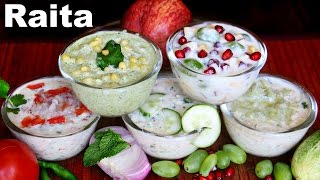 5 तरह के Raitas  Boondi Fruit MixVeg Kheera Lauki Raitas  CookWithNisha [upl. by Apeed]