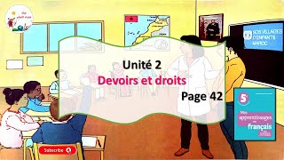 dialogue unité 2😍 Devoirs et droits 😍mes apprentissages 5 année🥰 page 42 [upl. by Higley]