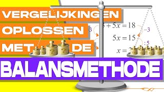 Wiskunde  Vergelijkingen oplossen met de balansmethode [upl. by Eddi]