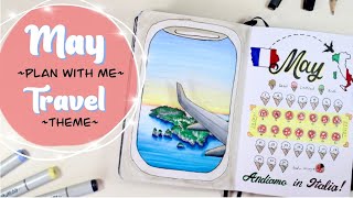 TRAVEL THEMED BULLET JOURNAL  Plan With Me before I go on a two week vacay to Italy [upl. by Naldo]