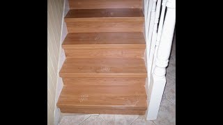 INSTALLING LAMINATE FLOORING ON STAIRSSTAIR RENOVATION DUBLINLAMINATE STAIRS ★★★★★ [upl. by Otrepur28]