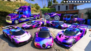 GTA 5  Stealing GALAXY Modified LUXURY Cars with Franklin Real Life Cars 174 [upl. by Anse102]