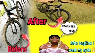 मेरी साइकिल धोते हुए wife😁  Nagamese vlog has started 🎥 [upl. by Bordy]