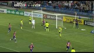 HESKEY Scores both goals in Newcastle Jets win [upl. by Yerffe]