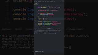 JavaScript Object Clone  Deep and Shallow Copy in Hindi  Interview Questions  shorts ytshorts [upl. by Lynnell]