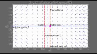 2D Transcritical Bifurcation Vector Field [upl. by Aicinoid]