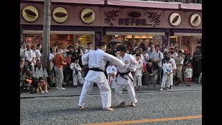 Karate Sparing Demonstration on Kokusai Street [upl. by Keryt795]