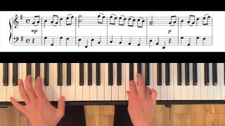 G F Handel Bourée in G Major Easy piano tutorial with full score [upl. by Narol]