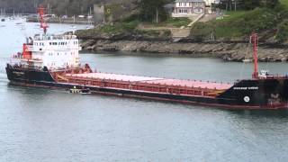 Clay Boat Leaving Fowey Harbour [upl. by Aoht156]