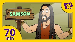 Story about Samson PLUS 15 More Cartoon Bible Stories for Kids [upl. by Moria563]