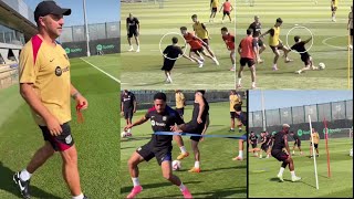 Insane Hansi Flick tactical Barcelona training session No joke [upl. by Jovi]