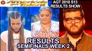 RESULTS SemiFinals 2 Courtney Hadwin Christina Wells Noah Guthrie Americas Got Talent 2018 AGT [upl. by Chrissa278]