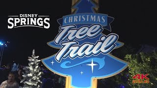 Disney Springs Christmas Tree Trail 4K [upl. by Kreager690]