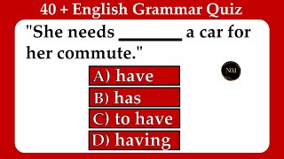 40  English Grammar Quiz  All 12 Tenses Mixed test  Test your English  No1 Quality English [upl. by Rind]