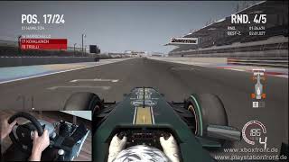 F1 2010 Bahrain Gameplay PIP with Fanatec Wheel Directfeed Xbox 360 PS3 [upl. by Anceline]