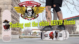 Powell Peralta Kevin Harris exclusive white freestyle skateboard deck TEST RUN in freezing temps [upl. by Wolenik]