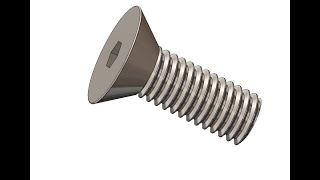 SolidWorks Tutorial  Countersink BOLT IN SOLIDWORKS  how to make COUNTERSUNK BOLT in solidworks [upl. by Barbarese]