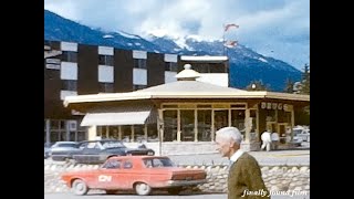 Vintage 1960s Whistlers Motor Hotel home movie Canadian Whistlers Inn Jasper Alberta totem pole [upl. by Yrreg]