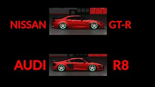 EPIC AWD BATTLE  Nissan GTR vs Audi R8  Pixel Car Racer [upl. by Ayekel]