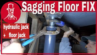 How to raise a sagging floor using floor jack or screw jack and hydraulic jack [upl. by Asecnarf931]