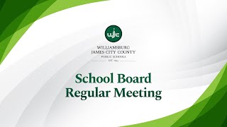 WJCC School Board Regular Meeting from 52124 [upl. by Esinej968]