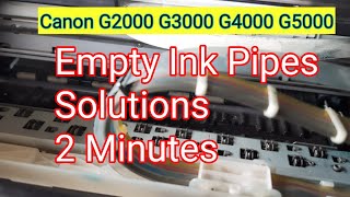 Canon G2000 G3000 G4000 G5000 Series Printer Ink Pipe Empty Solutions I Fix empty ink pipes error [upl. by Nollaf]