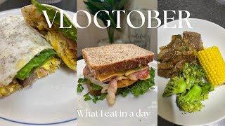 VLOGTOBER Ep 10 WHAT I EAT IN A DAY TO LOSE WEIGHTSA YOUTUBER [upl. by Aisatsanna]