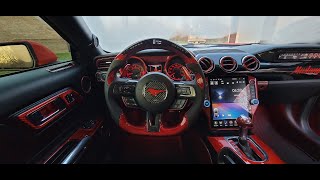 Carbon Fiber Steering Wheel with Display and LEDs Install 2016 Mustang GT [upl. by Kazimir]