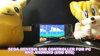 SEGA GENESIS USB CONTROLLER FOR PC AND ANDROID USB OTG [upl. by Garald]