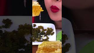 RAW HONEYCOMB  STICKY EATING SOUNDS  ASMR asmr food shorts [upl. by Aiotal]