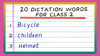 DICTATION WORDS FOR CLASS 2  GRADE 2  10  20 DICTATION WORDS FOR 2nd STANDARD IN ENGLISH [upl. by Quigley]