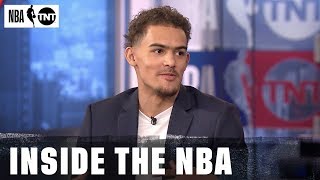 Trae Young Joins the Desk  NBA on TNT [upl. by Ezeerb]