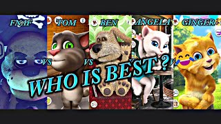 Fnaf Vs Tom Vs Ben Vs Angela Vs Ginger Who Is Best   TOM THE SINGER [upl. by Ellertal]