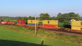 CSX intermodal Container train going through Wellington Ohio on September 2 2023 [upl. by Nolak]