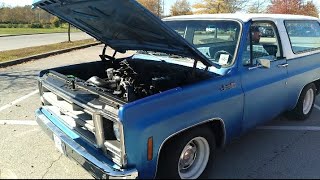 Walkaround Of A Sweet 60 Swapped Lowered 1975 K5 Gmc Jimmy High Sierra 2wd squarebody k5 [upl. by Rimidalv]