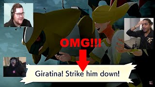 Poketubers React to Giratina Cutscene in Pokemon Legends Arceus [upl. by Teloiv]