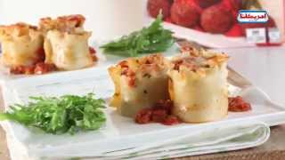 Meatballs Lasagna Rolls  لفائف اللازانيا بكرات اللحم [upl. by Htesil]