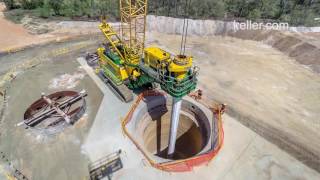 Large Diameter Shaft Drilling Timelapse  Keller [upl. by Ainot]