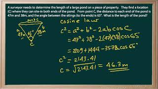 WCLN  Math  COS LAW  EX1 [upl. by Ahsinek]