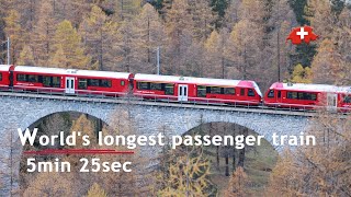 Worlds longest passenger train  Rhaetian Railway Switzerland [upl. by Aloz]